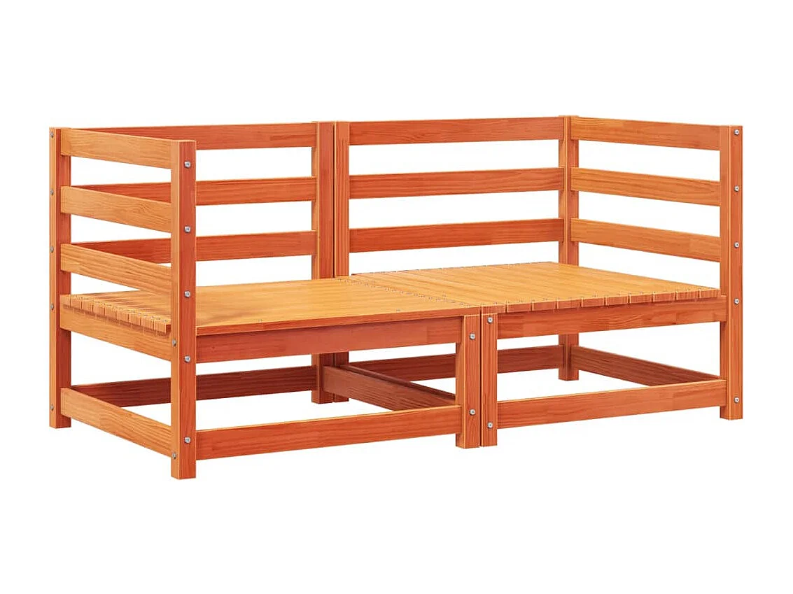 Lot de 2 Canapés d'angle de jardin coussins cire marron pin massif FR10027