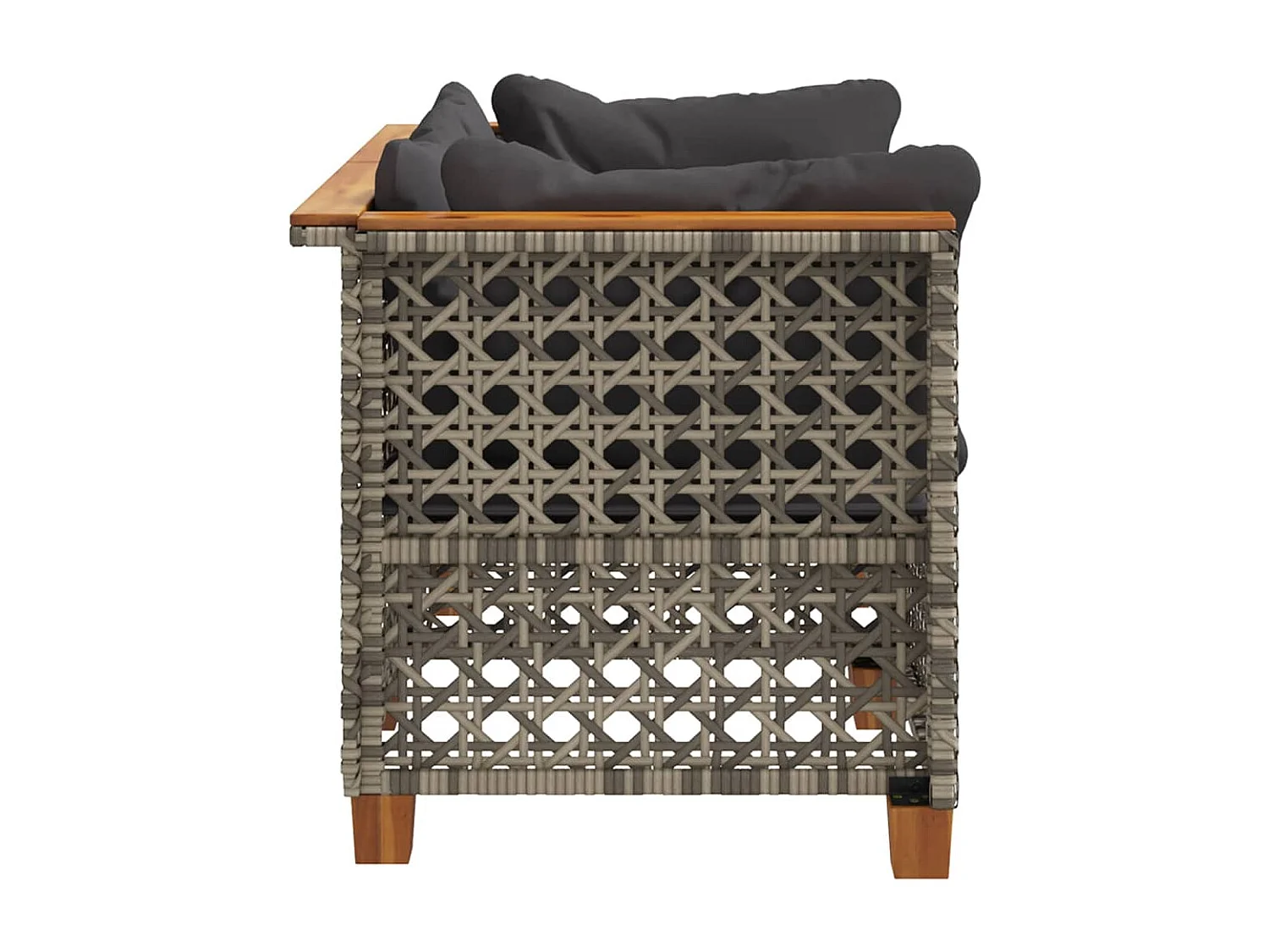 Tuinhoekbanken 2 st met kussens poly rattan grijs BE772907