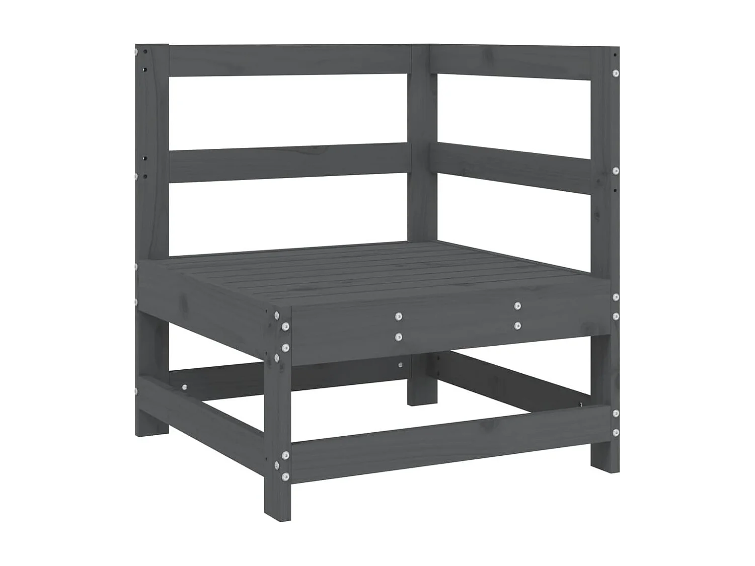 Canapé d'angle de jardin gris bois de pin massif FR55691