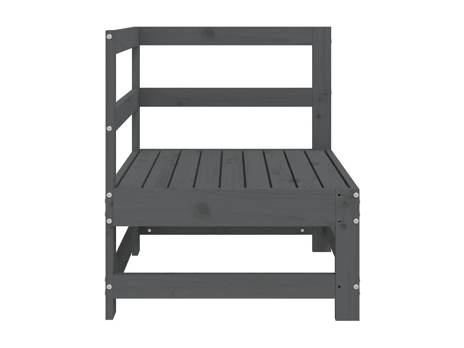 Canapé d'angle de jardin gris bois de pin massif FR55691