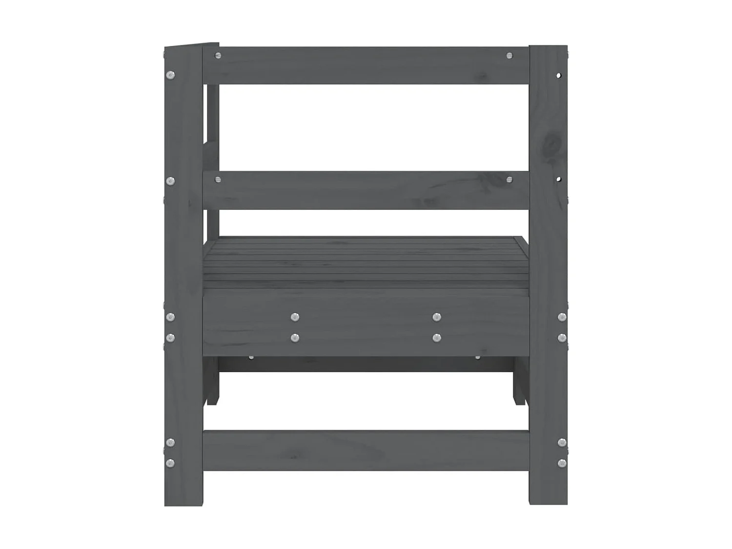 Canapé d'angle de jardin gris bois de pin massif FR55691