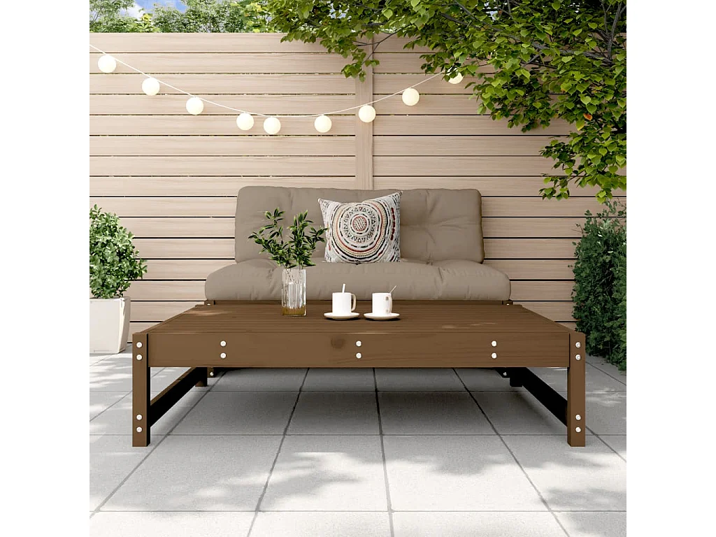 Canapé de jardin - Repose-pied de jardin 120x80 cm marron miel bois de pin massif FR88699