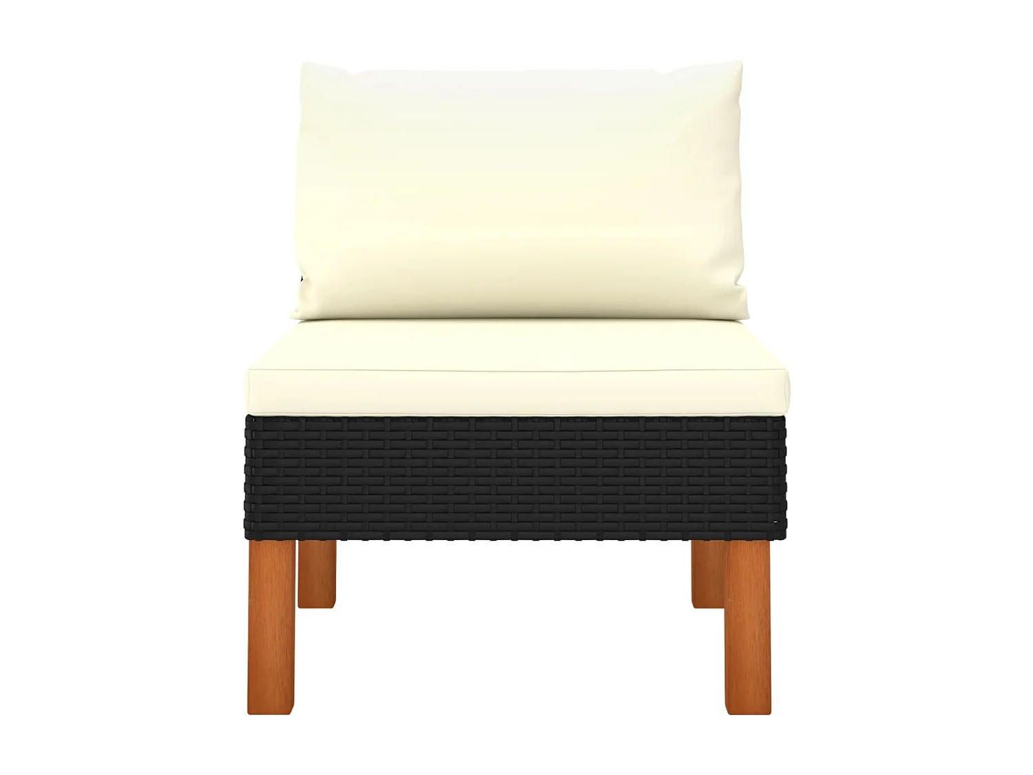 Middenbanken 2 st poly rattan en massief eucalyptushout BE685429