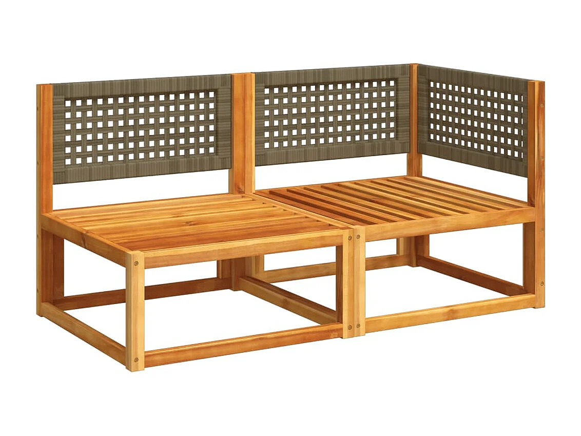 Canapé de jardin avec coussins 2 places bois massif d'acacia FR862538
