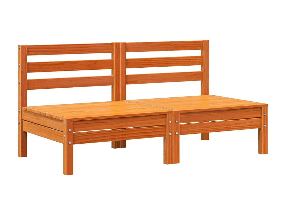 Canapés de jardin sans accoudoirs 2 pcs cire marron bois massif FR29824