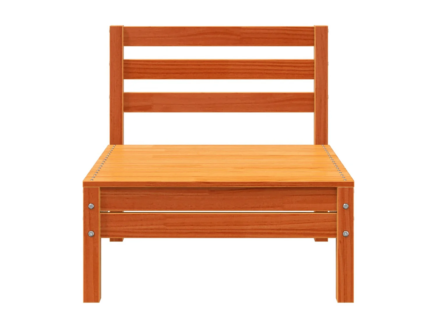 Canapés de jardin sans accoudoirs 2 pcs cire marron bois massif FR29824