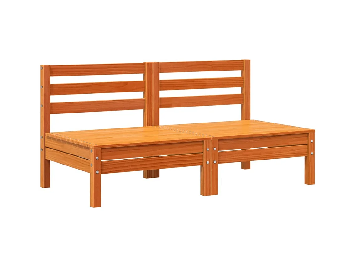 Tuinbanken 2 st zonder armleuning massief grenenhout wasbruin BE617701