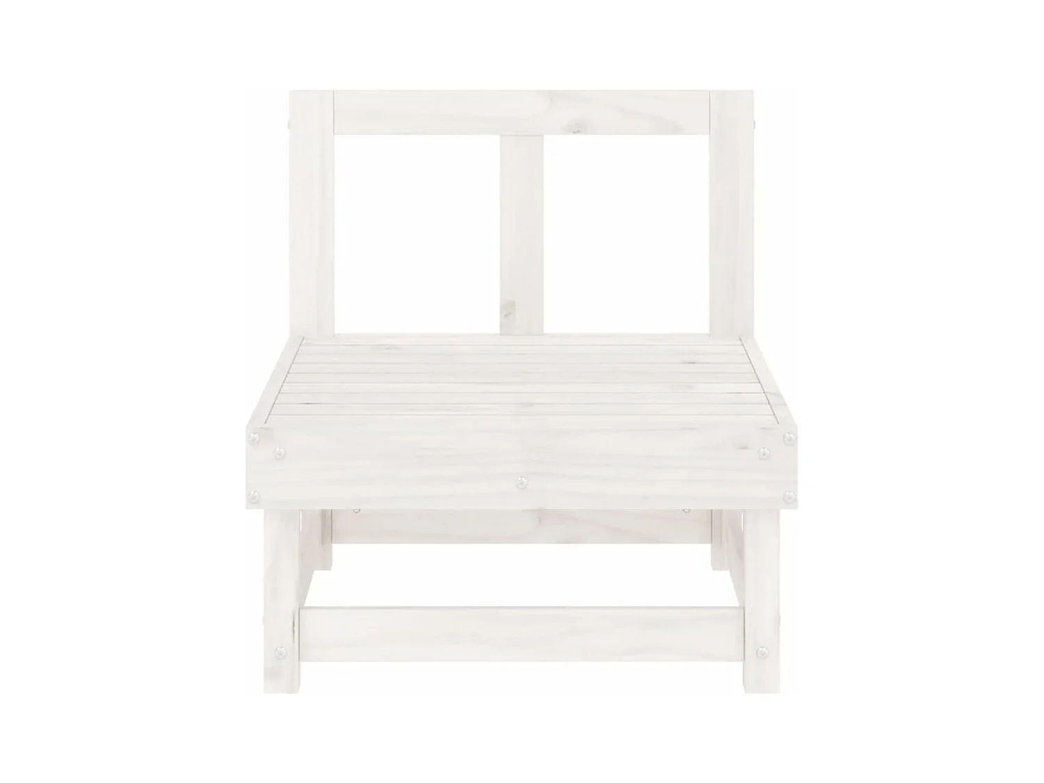 Canapé central de jardin blanc bois de pin massif FR67456