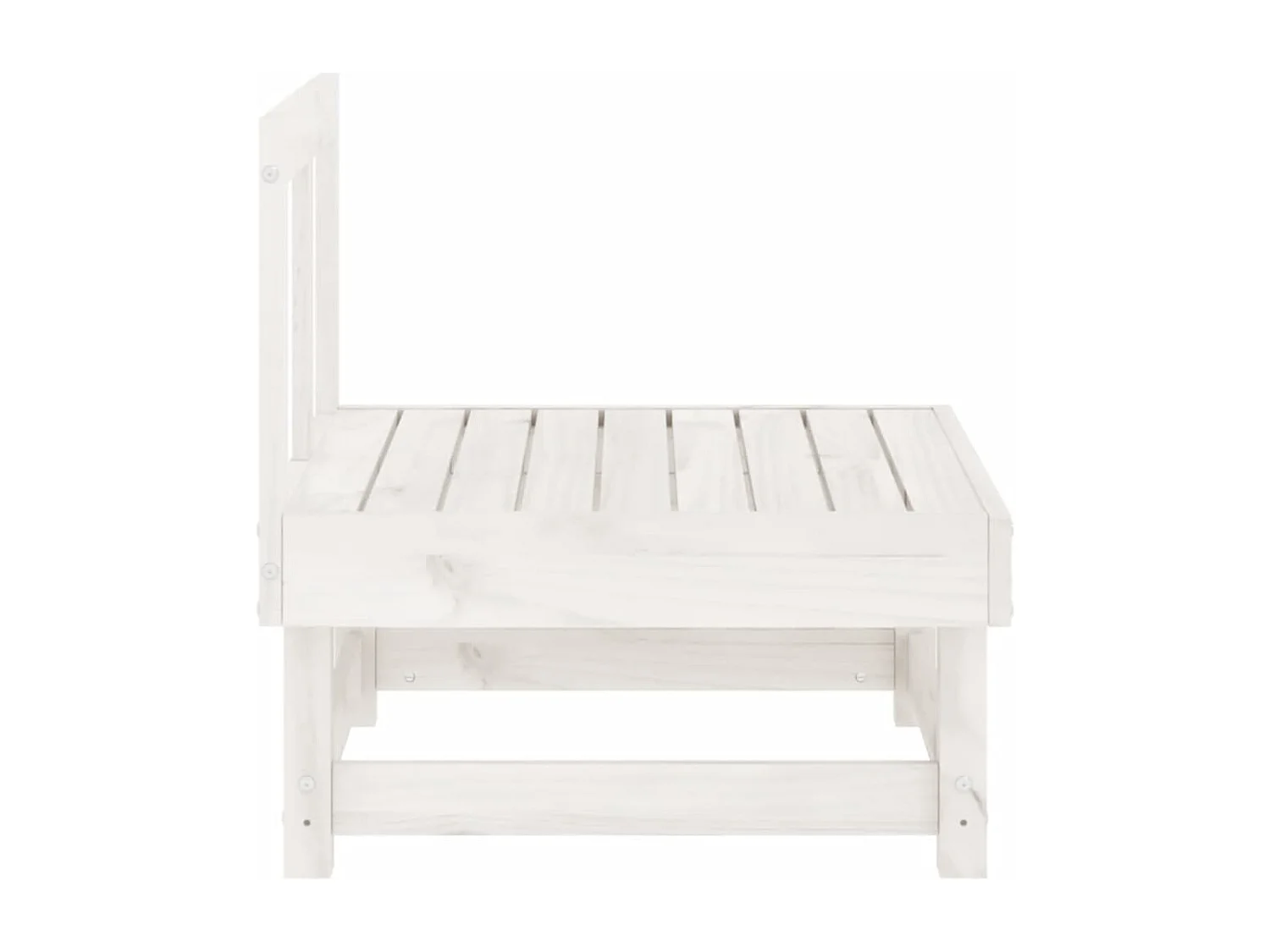 Canapé central de jardin blanc bois de pin massif FR67456