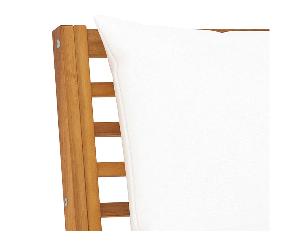 Canapé d'angle sectionnel et coussin crème Bois d'acacia massif FR62497