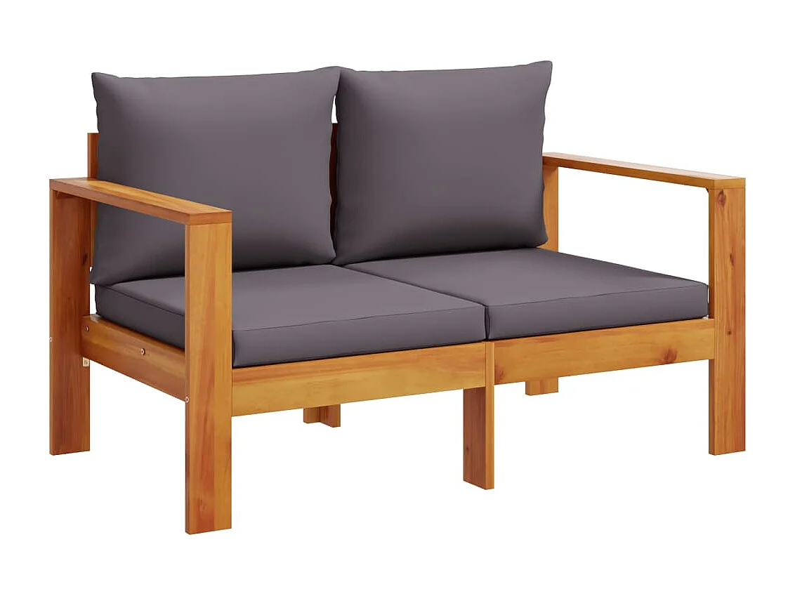 Canapé de jardin avec coussins 2 places bois massif d'acacia FR67119