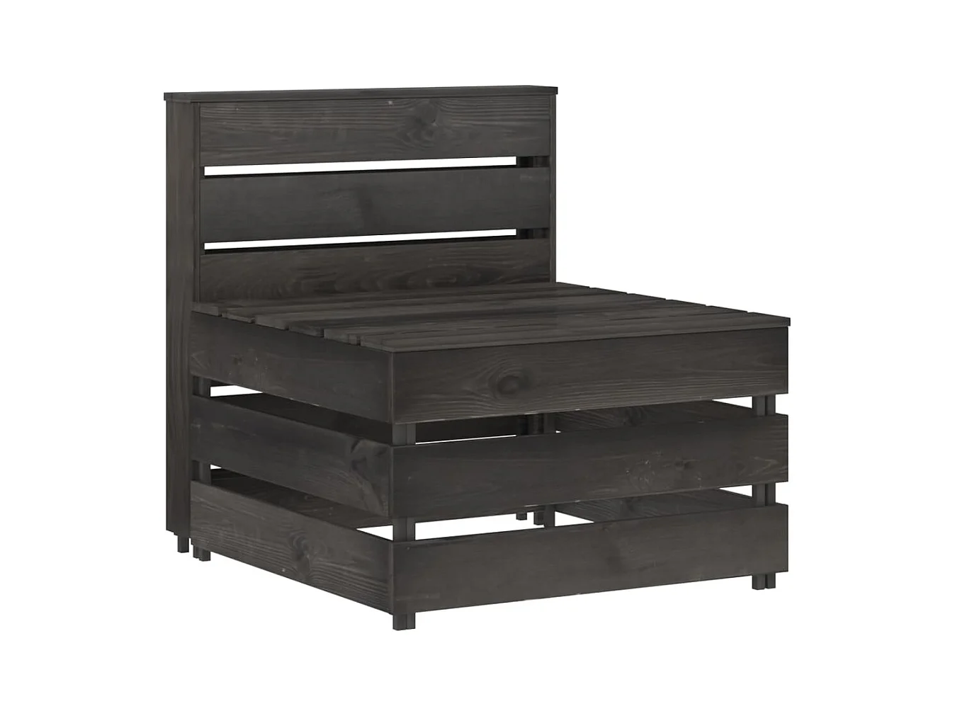 Canapé central palette de jardin Gris Bois de pin imprégné FR28420