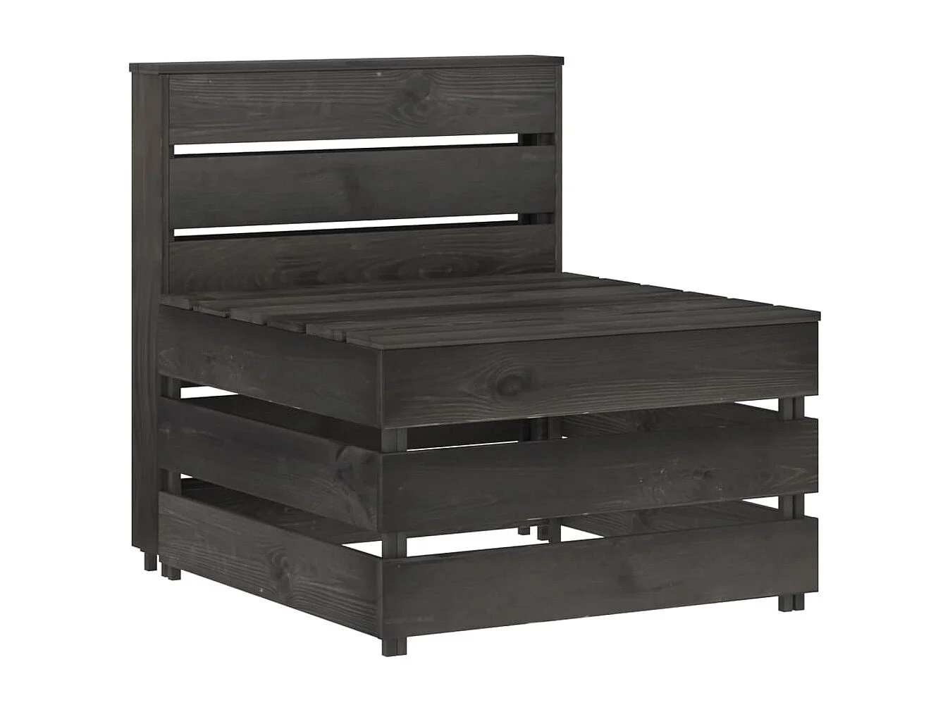 Canapé central palette de jardin Gris Bois de pin imprégné FR28420