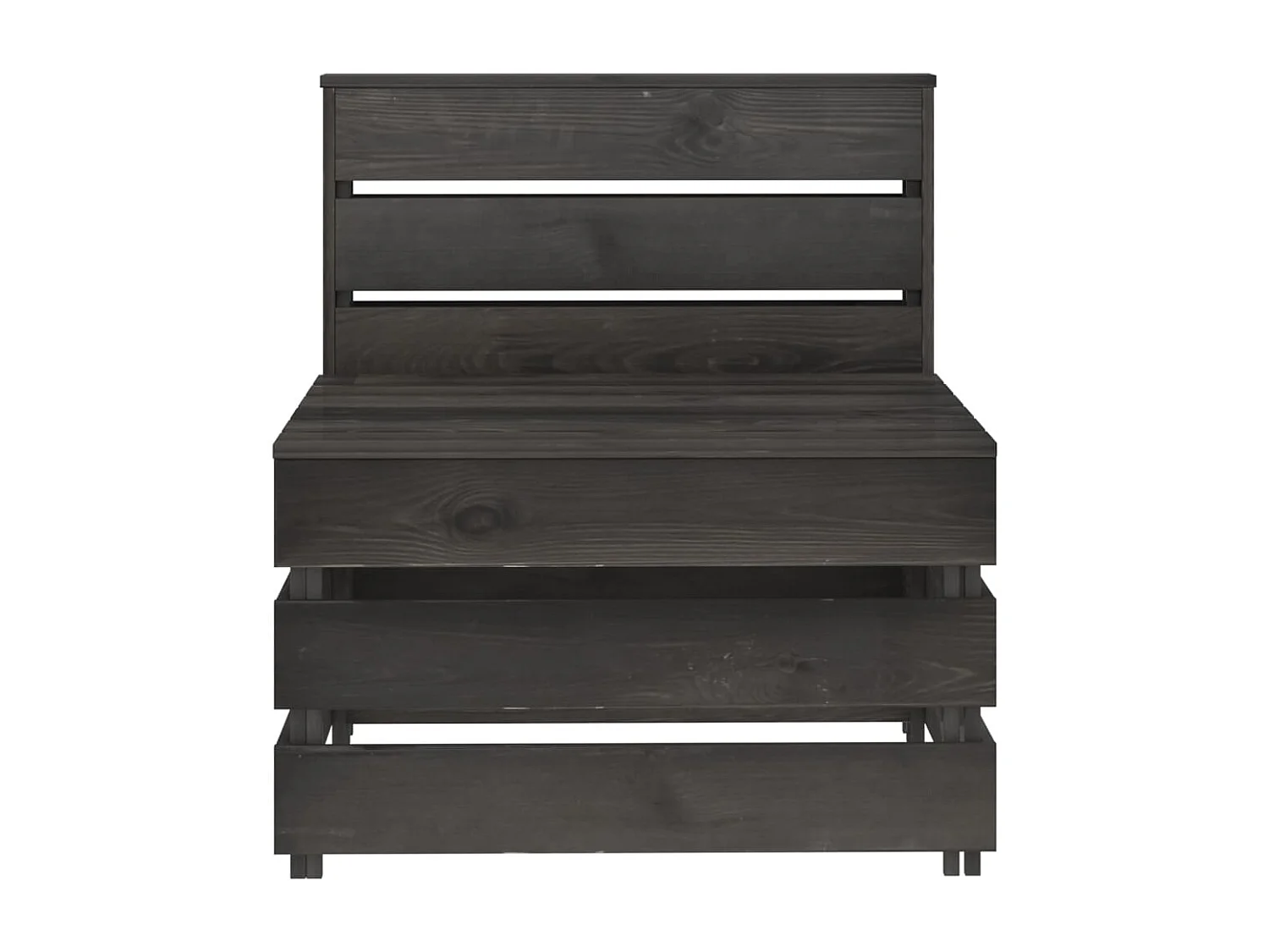 Canapé central palette de jardin Gris Bois de pin imprégné FR28420