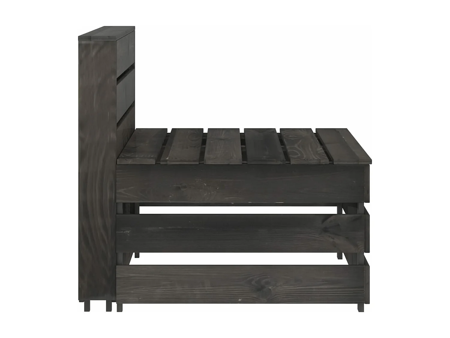 Canapé central palette de jardin Gris Bois de pin imprégné FR28420