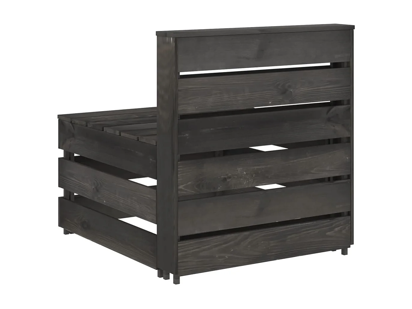 Canapé central palette de jardin Gris Bois de pin imprégné FR28420