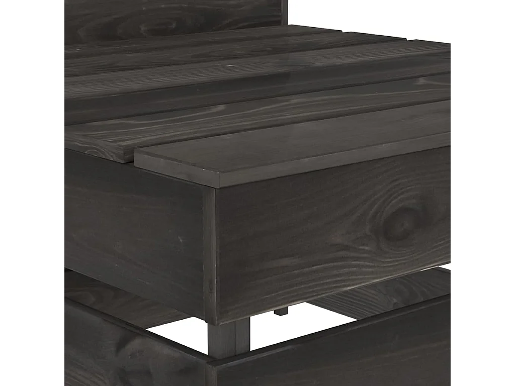 Canapé central palette de jardin Gris Bois de pin imprégné FR28420