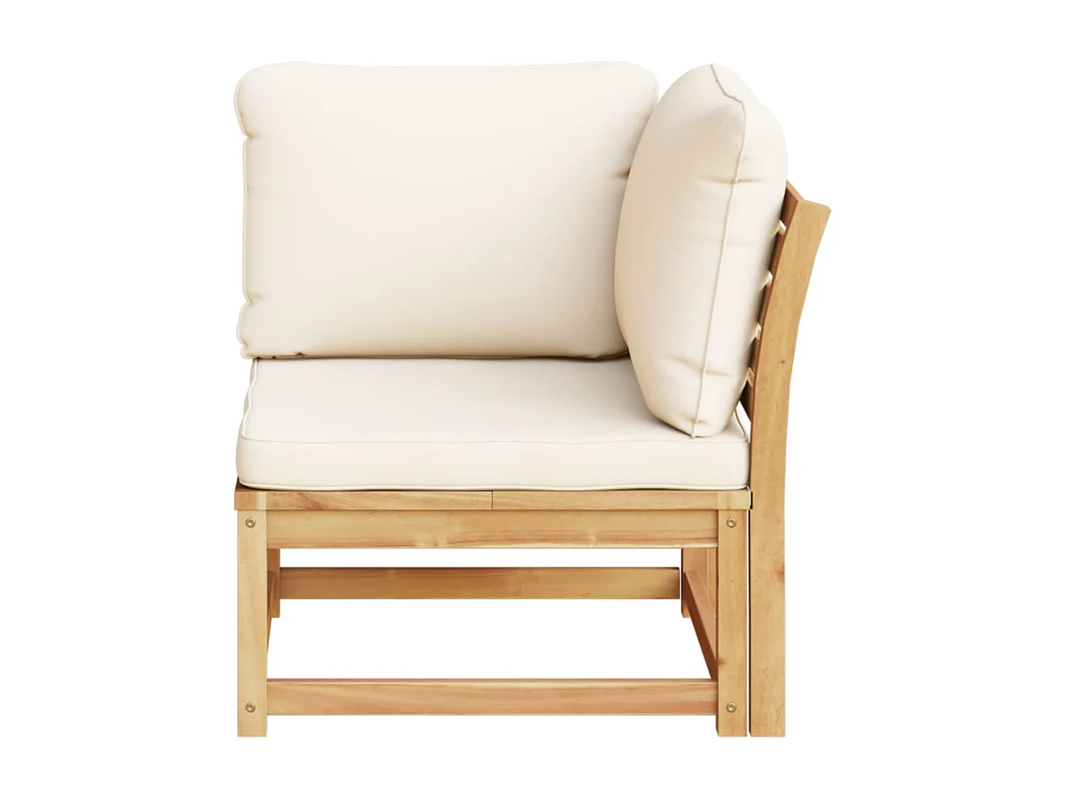 Canapé d'angle de jardin coussins 73x73x65cm bois massif acacia FR74380