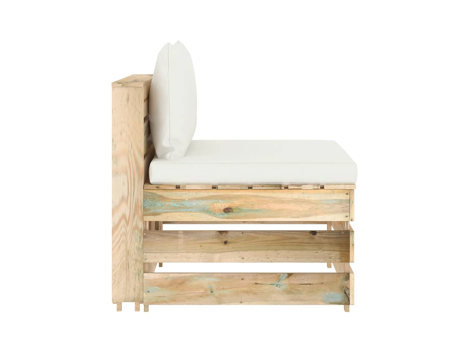 Canapé central sectionnel avec coussins Bois imprégné de vert FR88951