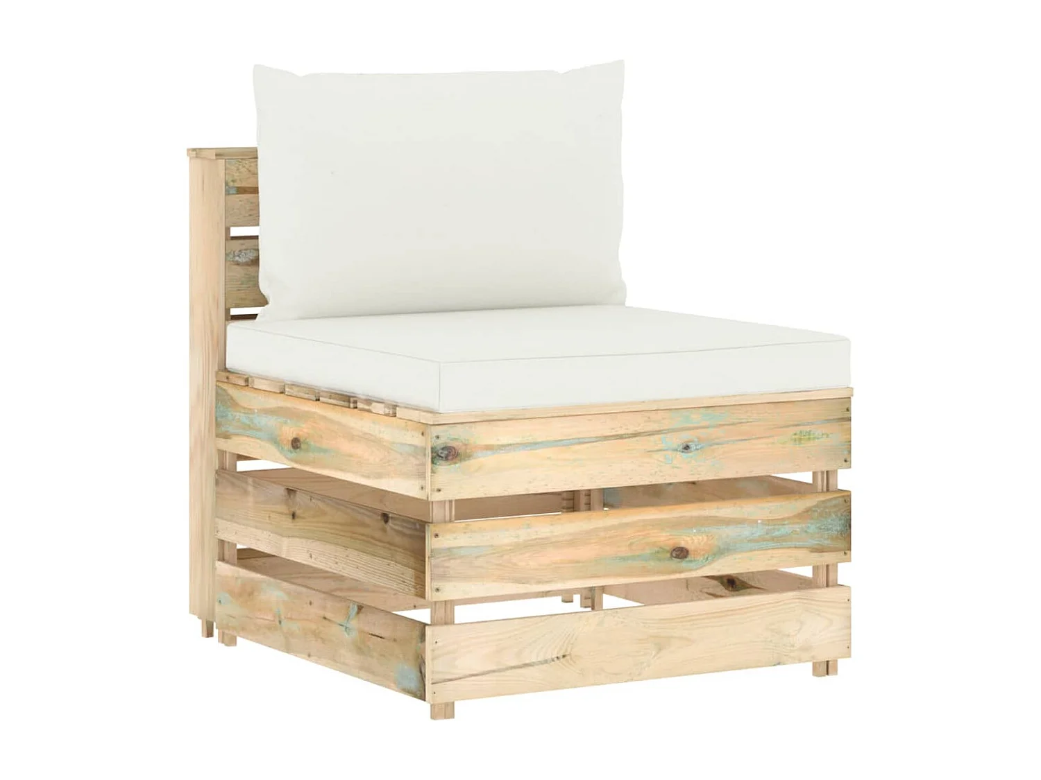 Canapé central sectionnel avec coussins Bois imprégné de vert FR88951