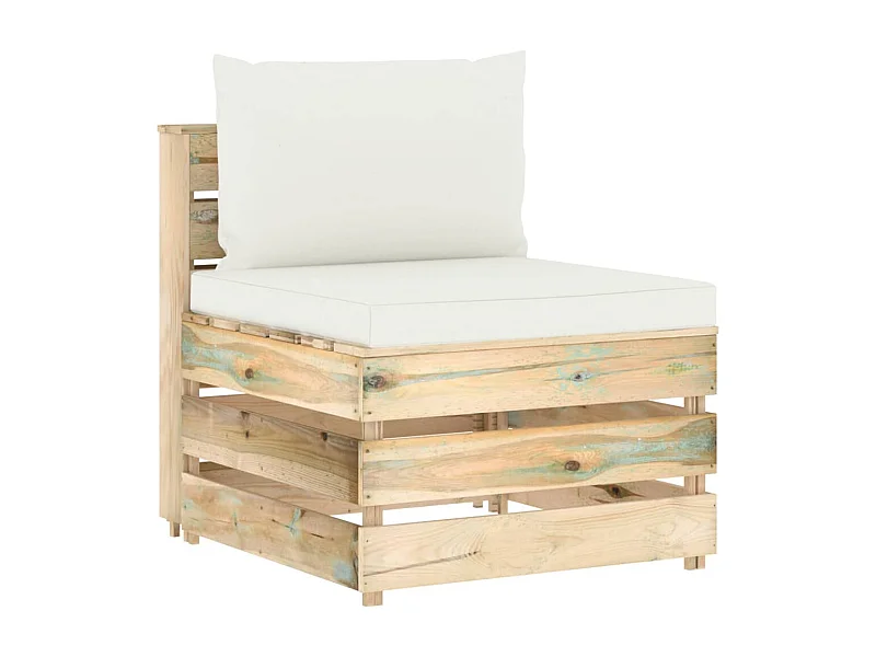 Canapé central sectionnel avec coussins Bois imprégné de vert FR88951