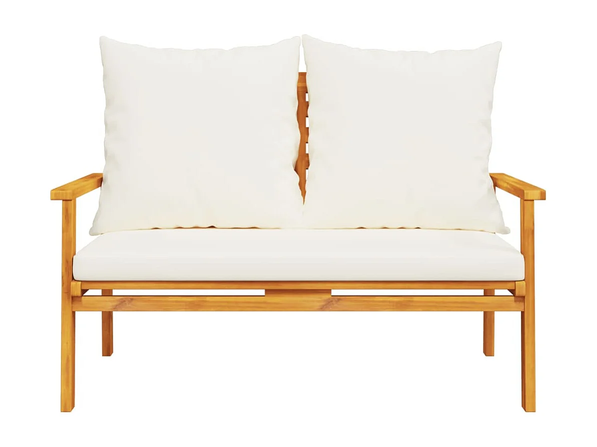 Canapé de jardin 120 cm avec coussin bois d'acacia massif FR76248