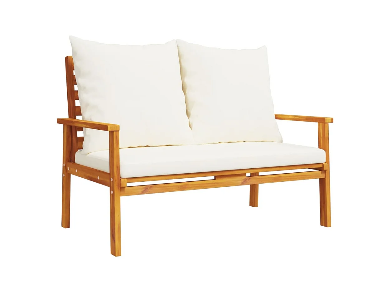 Canapé de jardin 120 cm avec coussin bois d'acacia massif FR76248