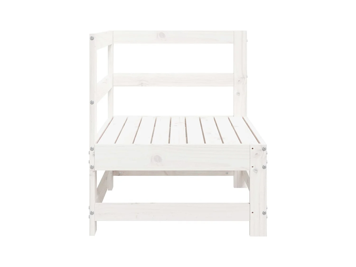 Canapé d'angle de jardin blanc bois de pin massif FR83294