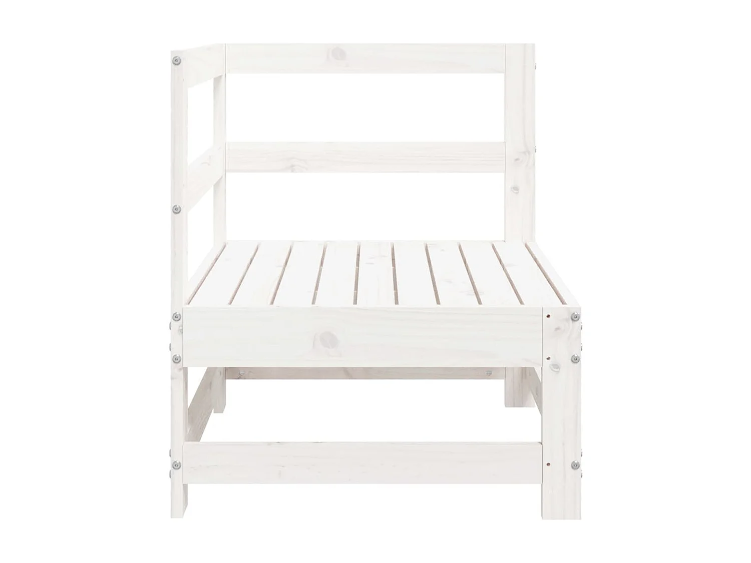 Canapé d'angle de jardin blanc bois de pin massif FR83294