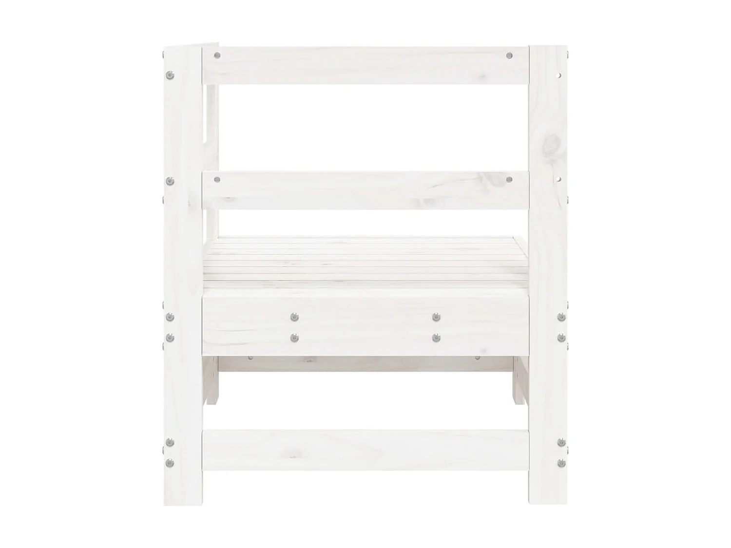 Canapé d'angle de jardin blanc bois de pin massif FR83294
