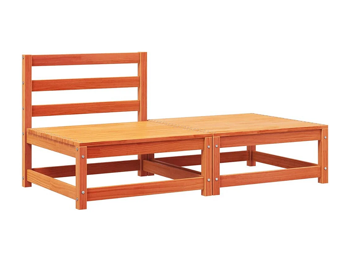 Canapé de jardin sans accoudoirs avec coussins et repose-pieds FR46754