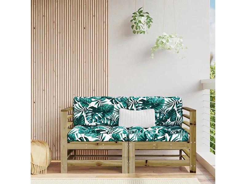 Lot de 2 Canapés d'angle de jardin bois de pin imprégné FR41767