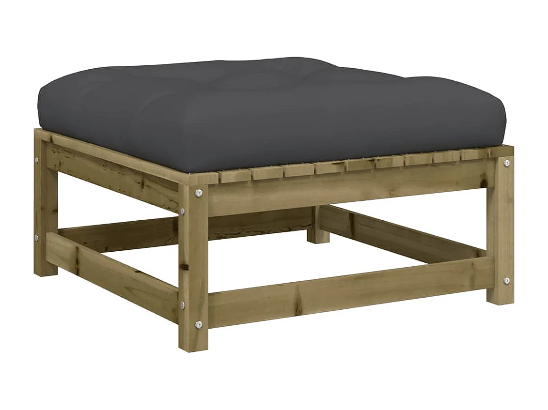 Canapé de jardin - Repose-pied de jardin avec coussin bois de pin imprégné FR18444