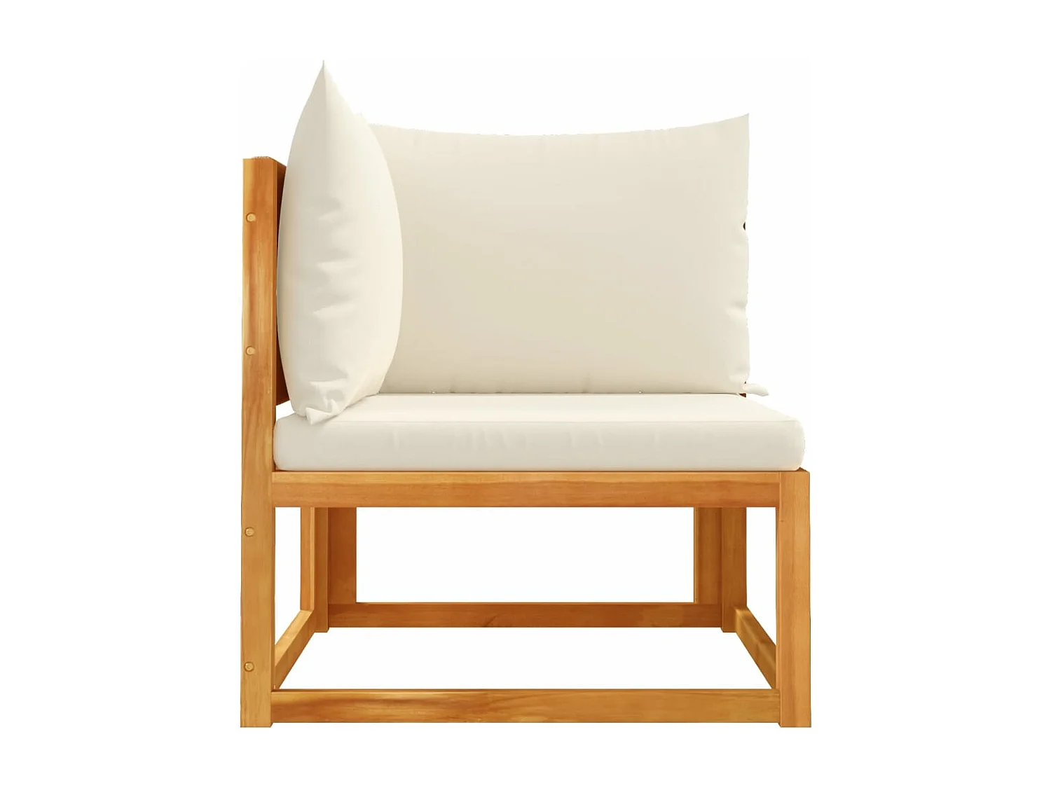 Canapé d'angle de jardin avec coussins bois massif d'acacia FR971387