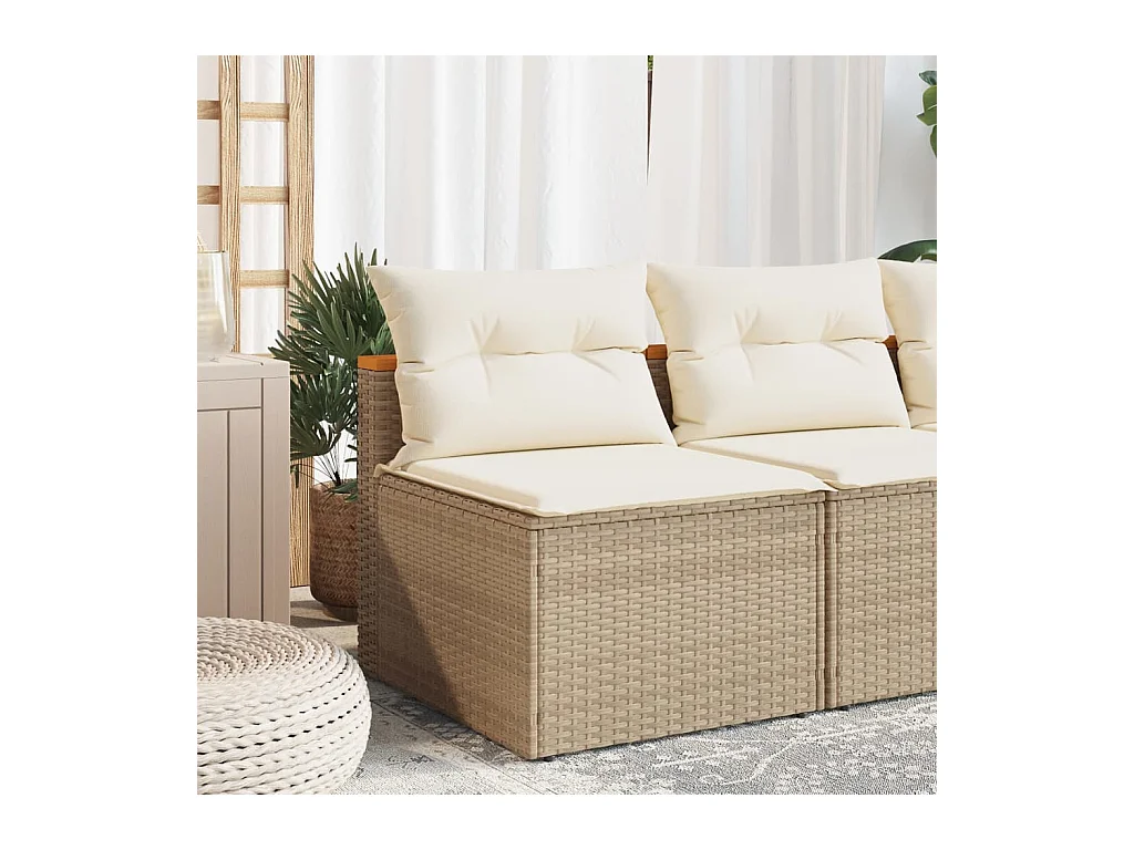 Lot de 2 Canapés de jardin sans accoudoirs avec coussins beige FR423658