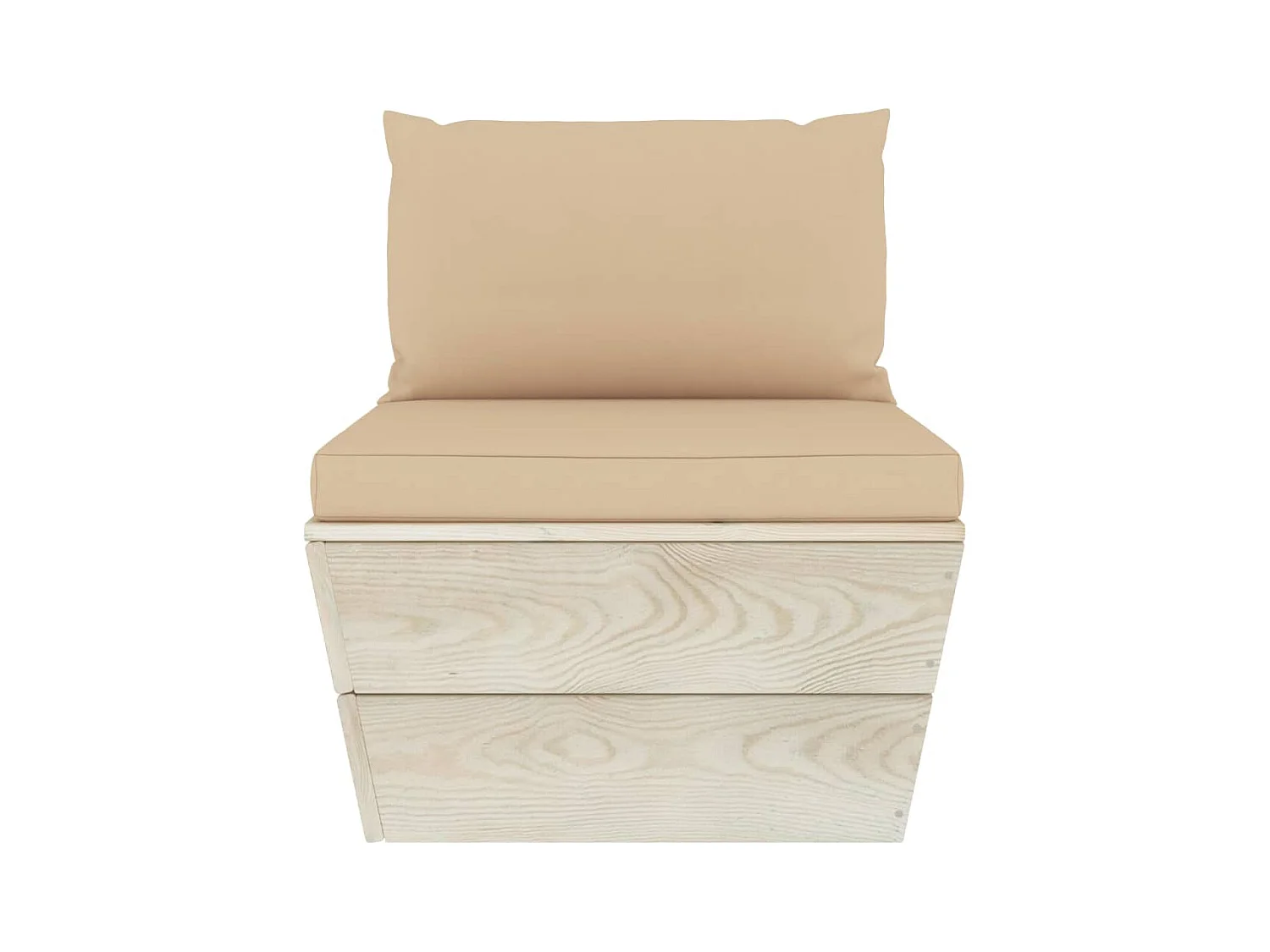 Canapé central palette de jardin avec coussins Épicéa imprégné FR75749