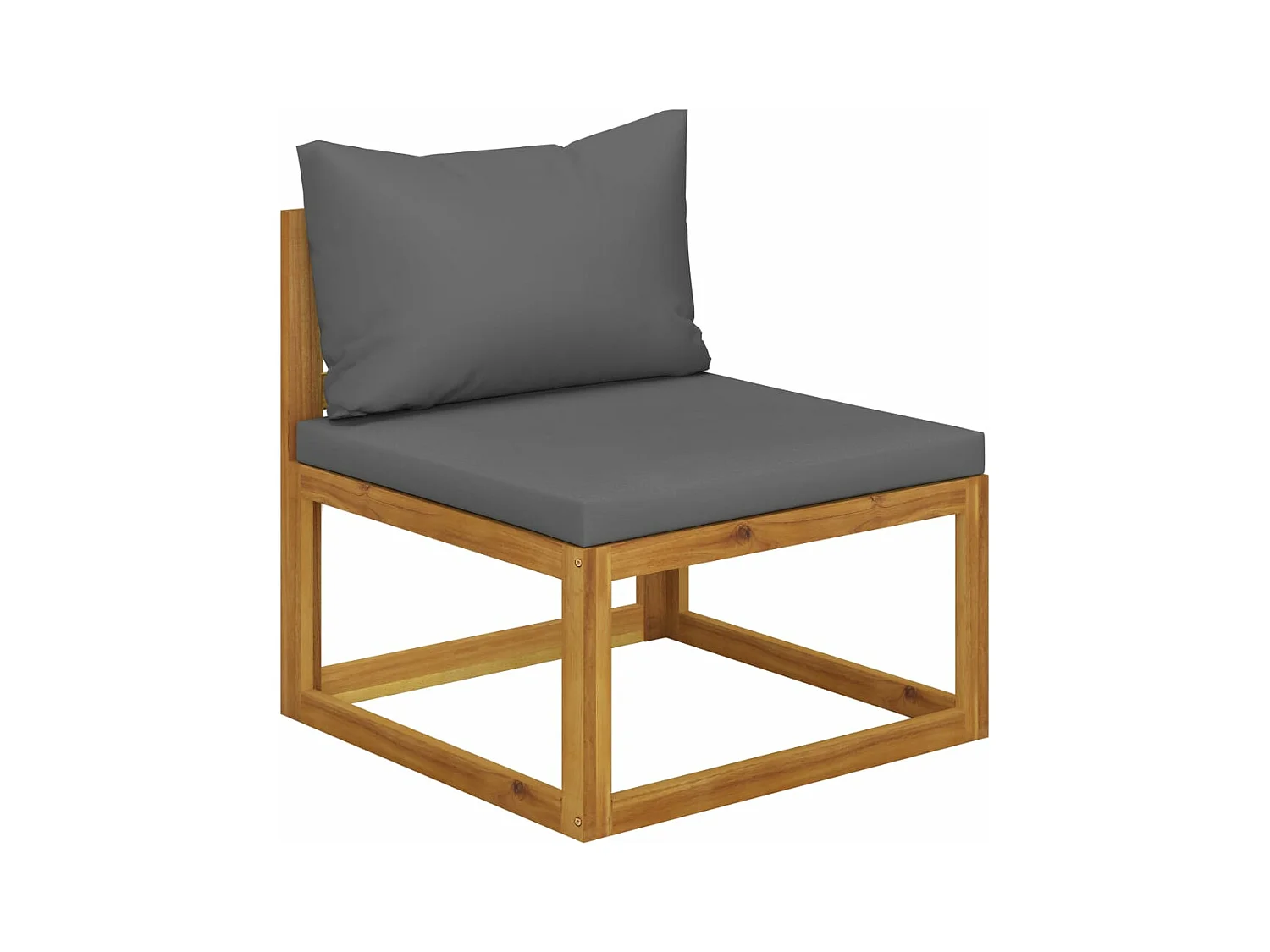 Canapé central sectionnel avec coussin gris foncé Bois d'acacia FR22279