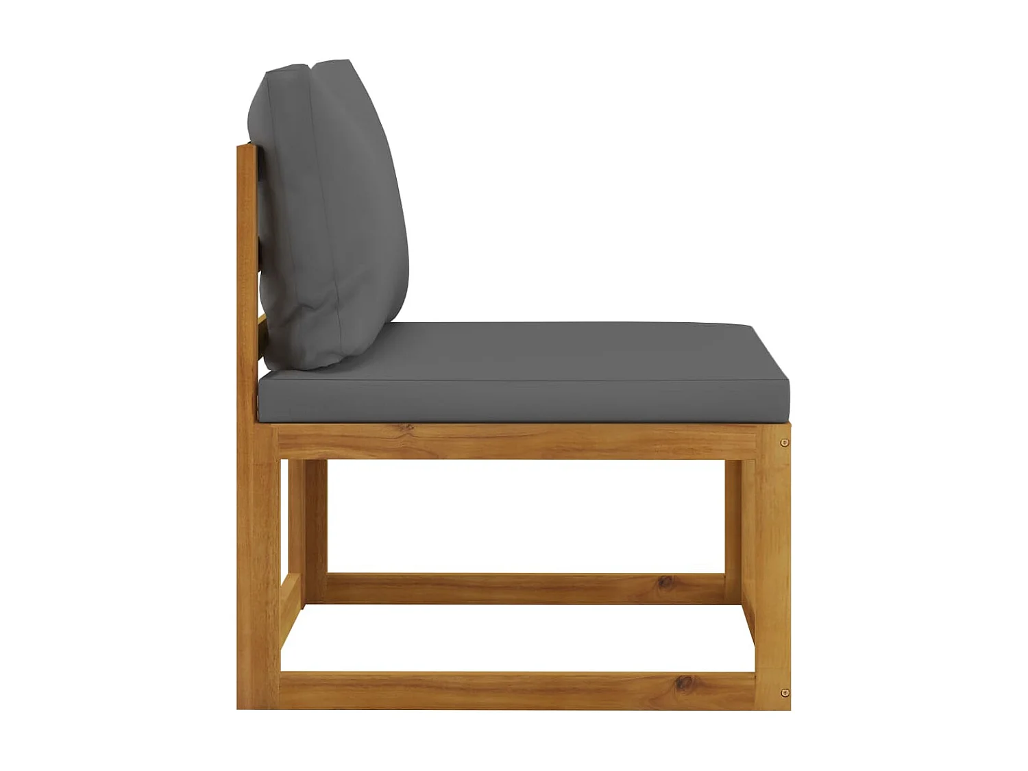 Canapé central sectionnel avec coussin gris foncé Bois d'acacia FR22279