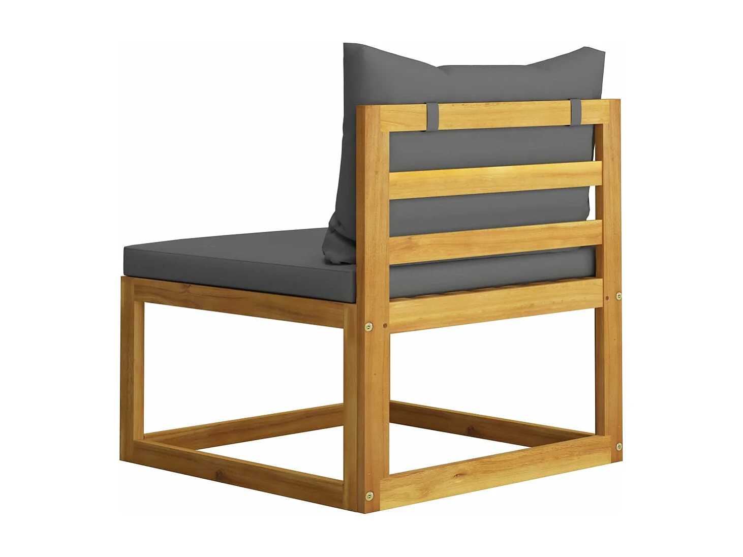 Canapé central sectionnel avec coussin gris foncé Bois d'acacia FR22279