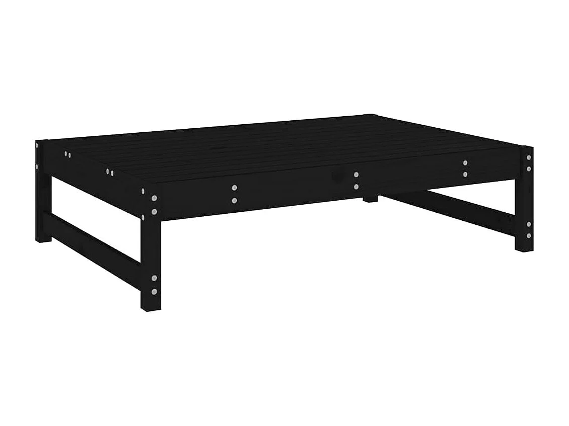 Taburete de jardín madera maciza de pino negro 120x80 cm ES728150