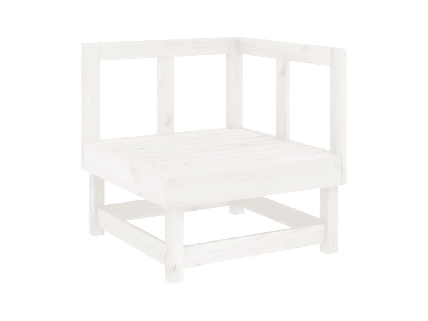 Lot de 2 Canapés d'angle de jardin blanc bois de pin massif FR60198