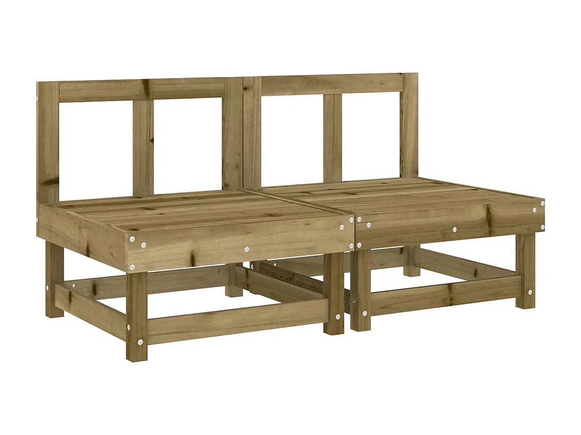 Canapés centraux de jardin 2 pcs bois de pin imprégné FR97778