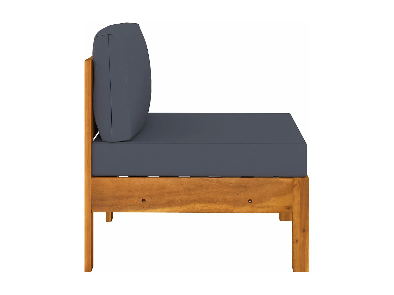 Canapés centraux 2 pcs avec coussins gris foncé Acacia solide FR46994