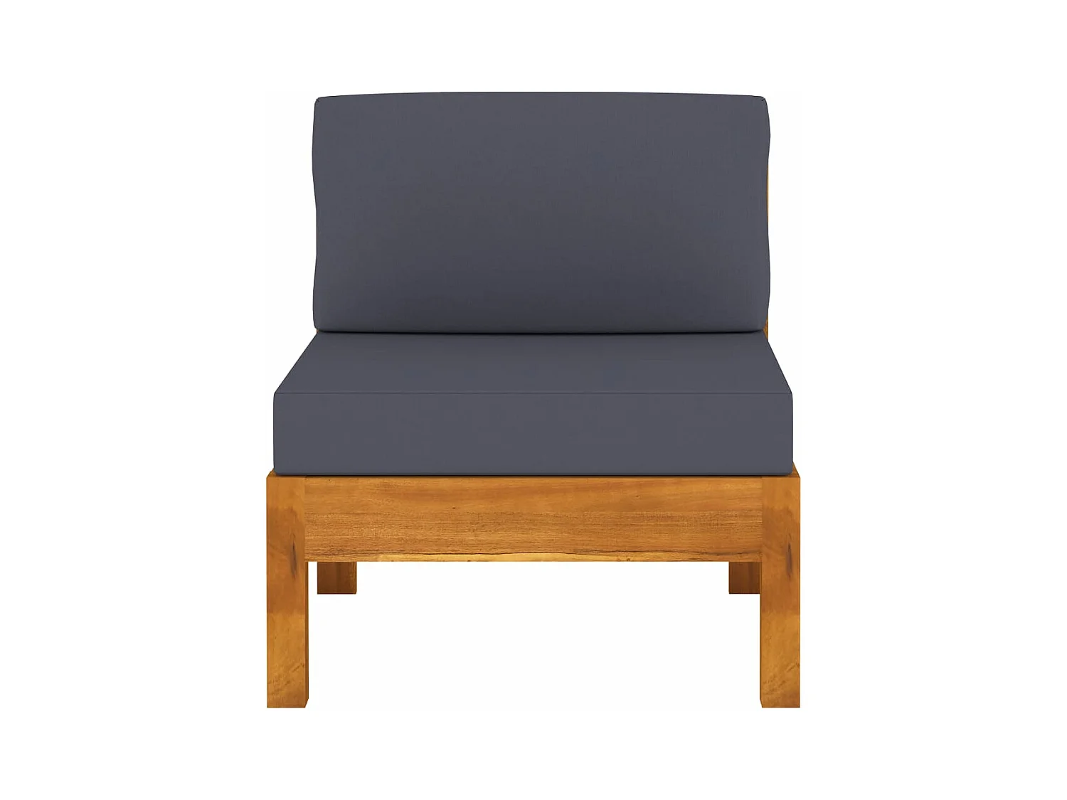 Canapés centraux 2 pcs avec coussins gris foncé Acacia solide FR46994