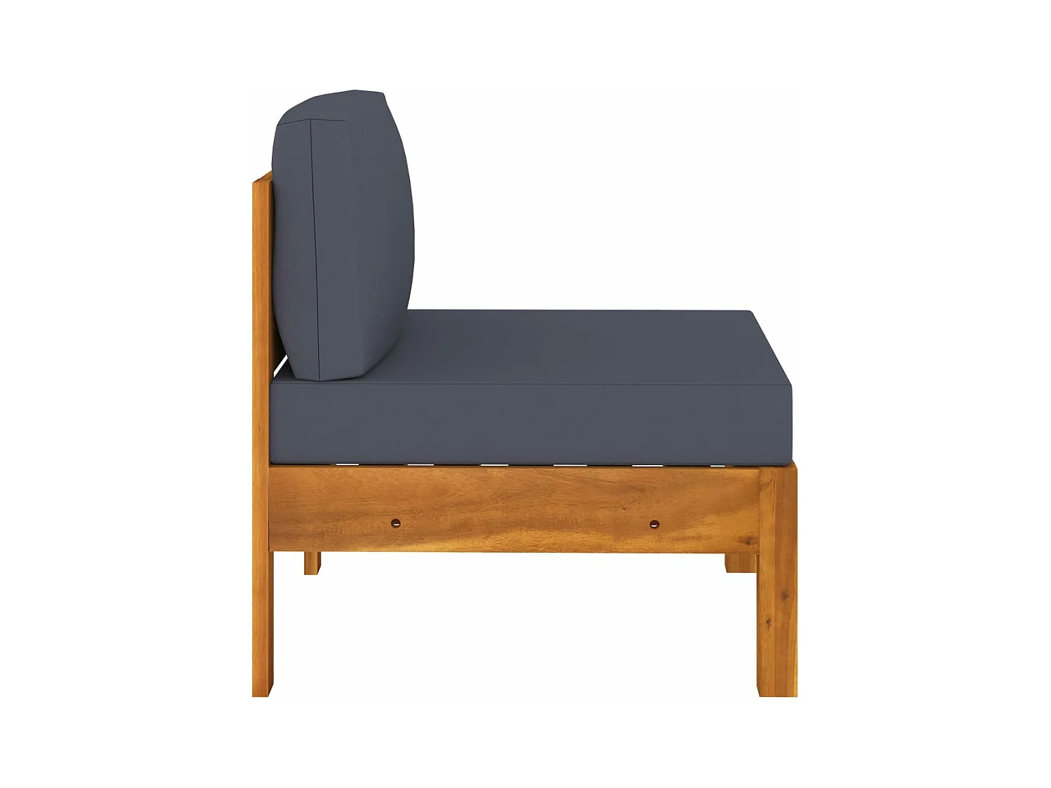 Canapés centraux 2 pcs avec coussins gris foncé Acacia solide FR46994