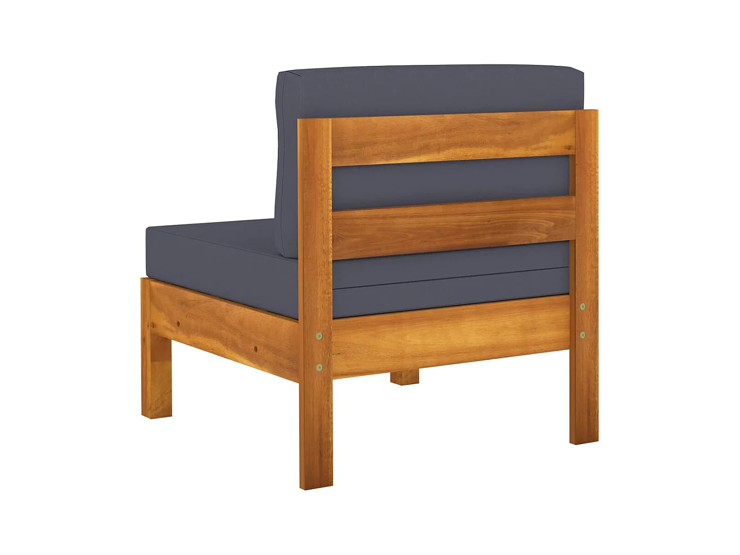 Canapés centraux 2 pcs avec coussins gris foncé Acacia solide FR46994
