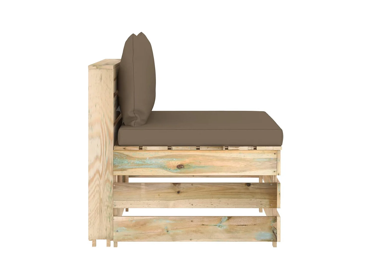 Canapé central sectionnel avec coussins Bois imprégné de vert FR51024