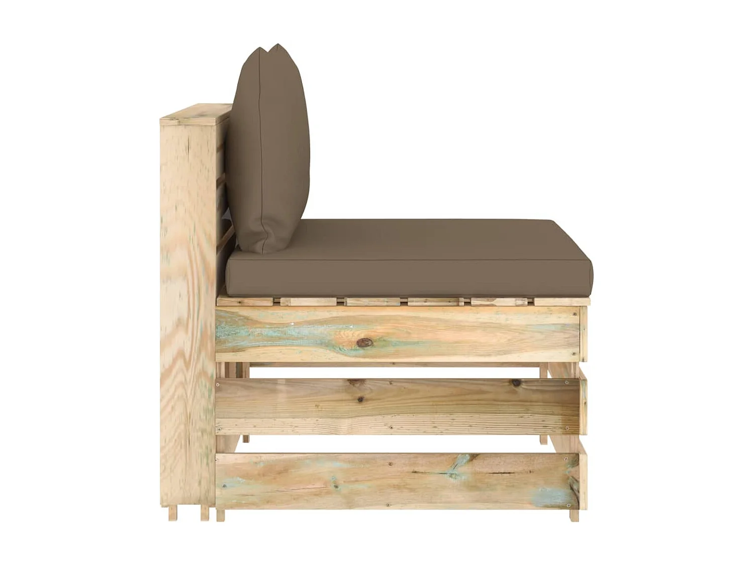 Canapé central sectionnel avec coussins Bois imprégné de vert FR51024