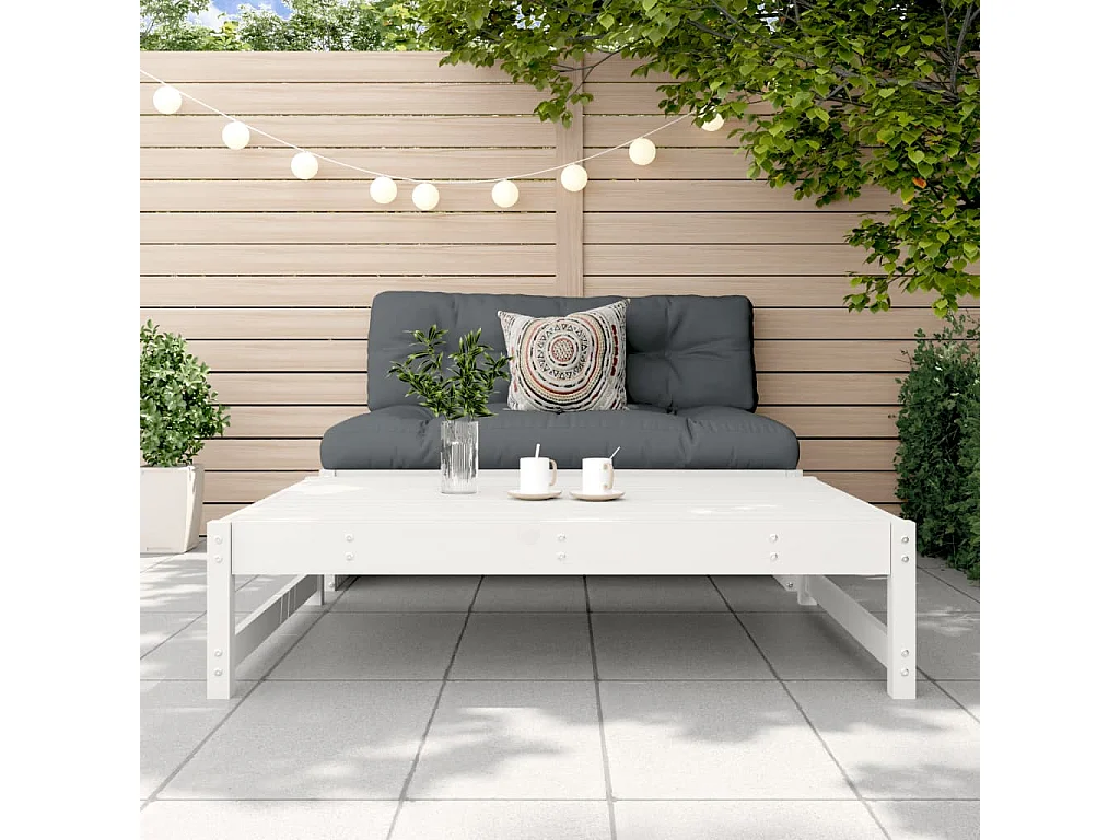Apoio de pés para jardim 120x80 cm pinho maciço branco PT393718