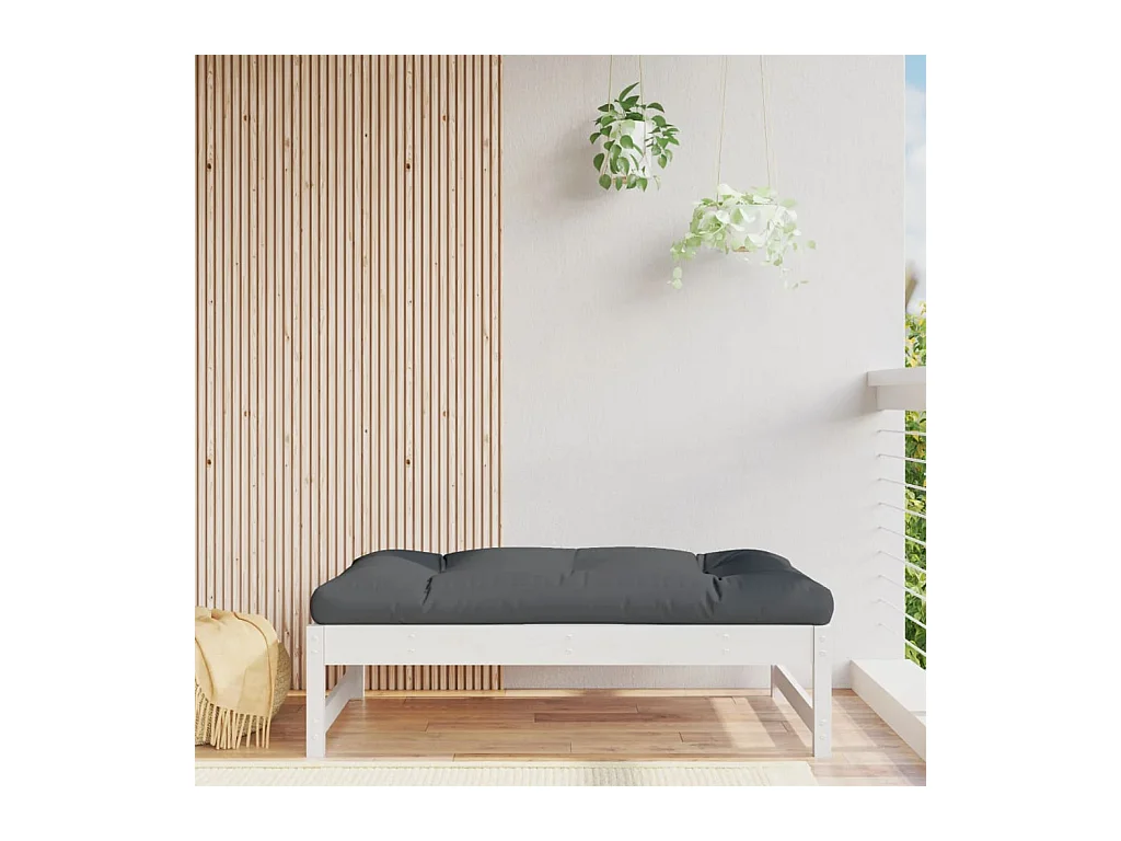 Canapé de jardin - Repose-pied de jardin 120x80 cm blanc bois de pin massif FR39860